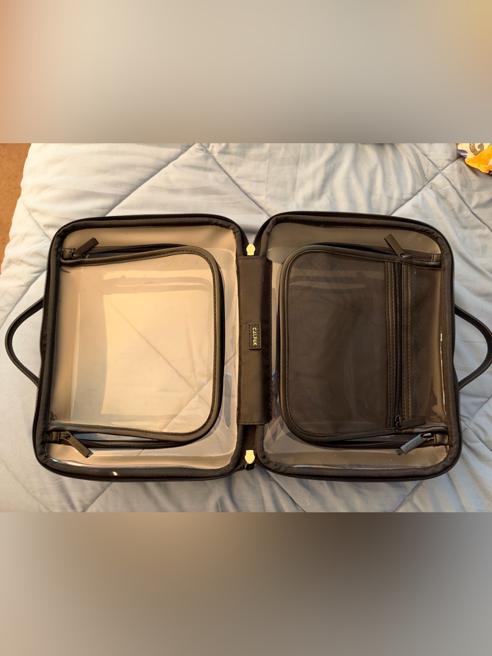 Calpak Large Clear Cosmetics Case in Black